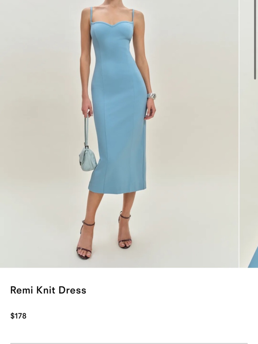 Reformation Remi Knit Midi Dress in Sky Blue Small S